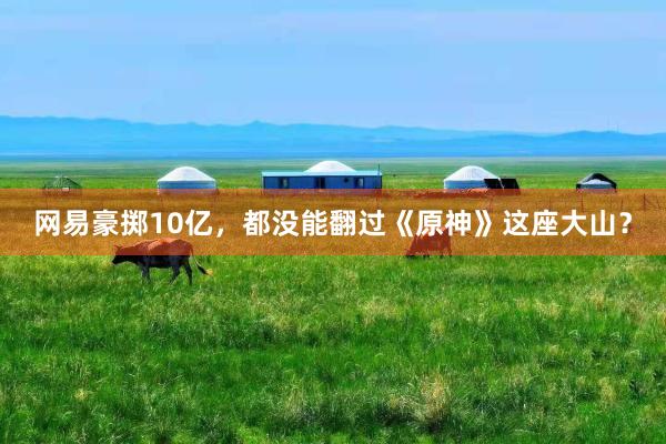 网易豪掷10亿，都没能翻过《原神》这座大山？