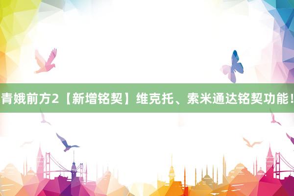 青娥前方2【新增铭契】维克托、索米通达铭契功能！