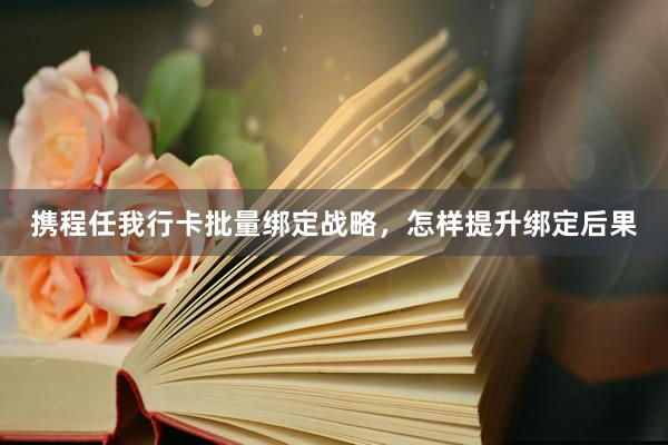 携程任我行卡批量绑定战略，怎样提升绑定后果